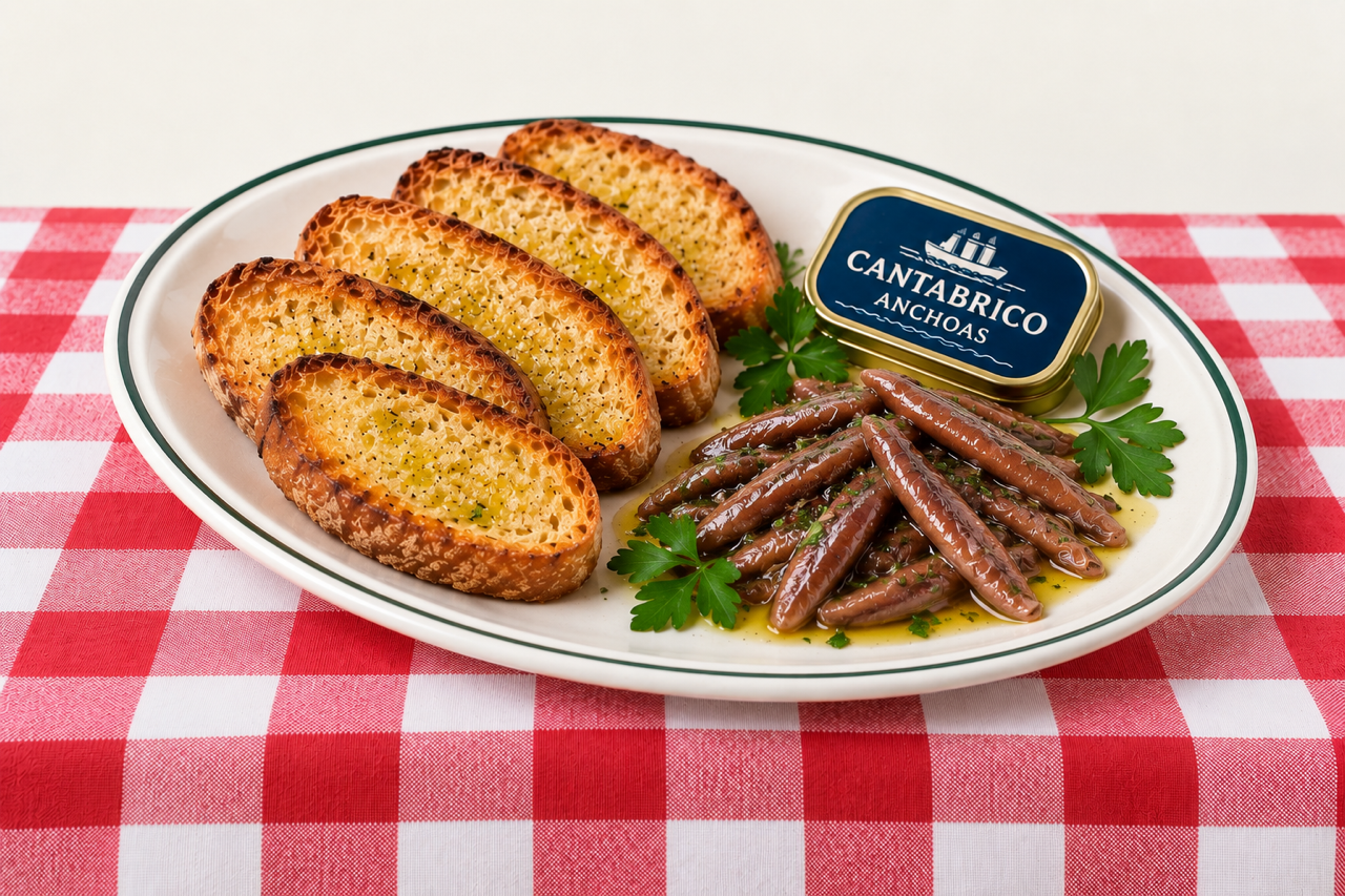 Piatto acciughe del Cantabrico