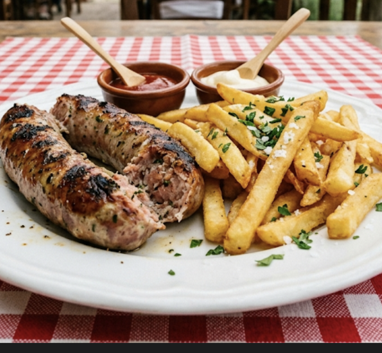 Salamella con patatine fritte